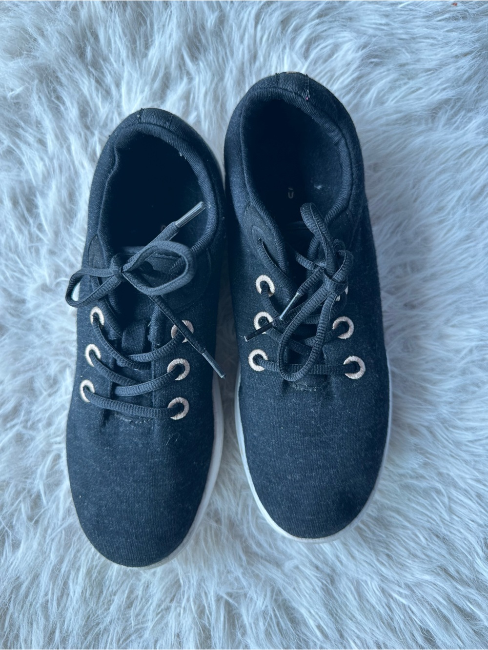 Merinos Australian handmade Black Wool Lace-Up Sneakers with Metal Eyelets 8